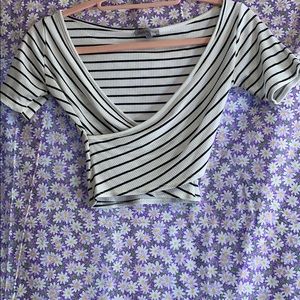 CHARLOTTE RUSSE Striped Crop Top size small
